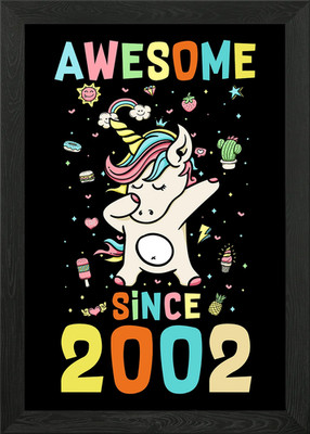 Awesome Since 2002 Gerahmtes Wandbild Poster Leinwanddruck Bild