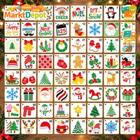 Weihnachts Schablonen 64 StüCk 7,6 X 7,6 Cm Wiederverwendbar Malschablonen DIY