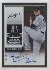 2015 Panini Contenders Draft Ticket Playoff Ticket /15 Drew Finley #49 Auto y3k