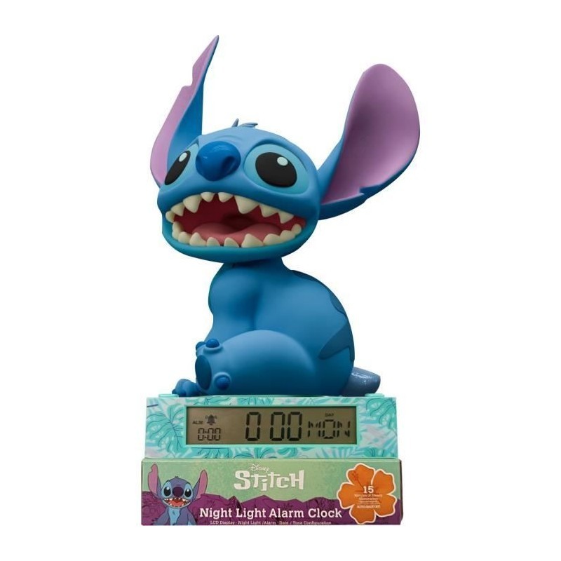 Réveil 3D Stitch KIDS LICENSING LAS3055 bleu pour enfant