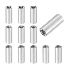 12Pcs 304 Stainless Steel M5x0.8mm Round Coupling Nuts, 0.31x0.79"(ODxH)