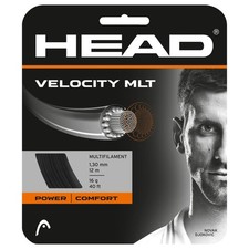 Head Velocity MLT Tennis Racket String 40' Set Multifilament 17 Gauge, Black