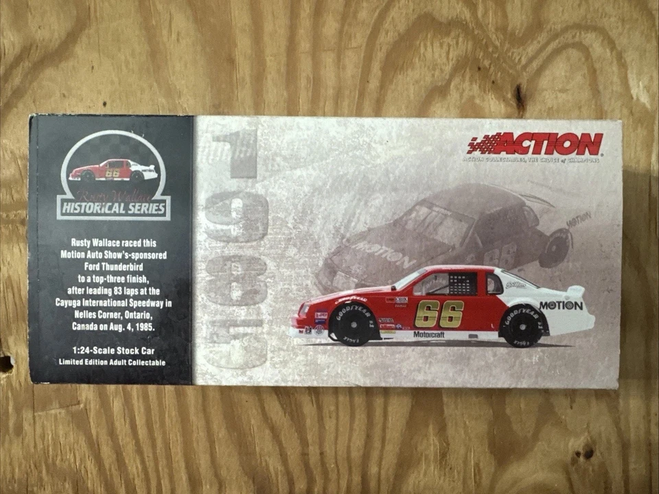 Thunderbird Rusty Wallace #66 Motion 1985 - Pieza icónica de la historia de Nascar Foto 2 de 4