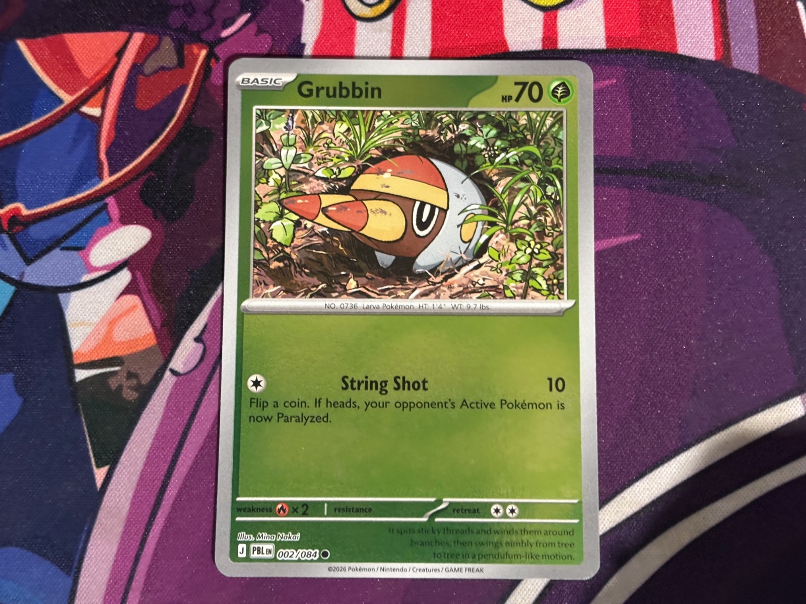 Grubbin -- 002/084 -- Reverse Holo -- Pokemon Pitch Black