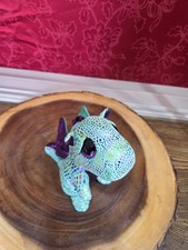 Ty Beanie Boos Cinder the Dragon Big Purple Sparkle Eyes NO TAG
