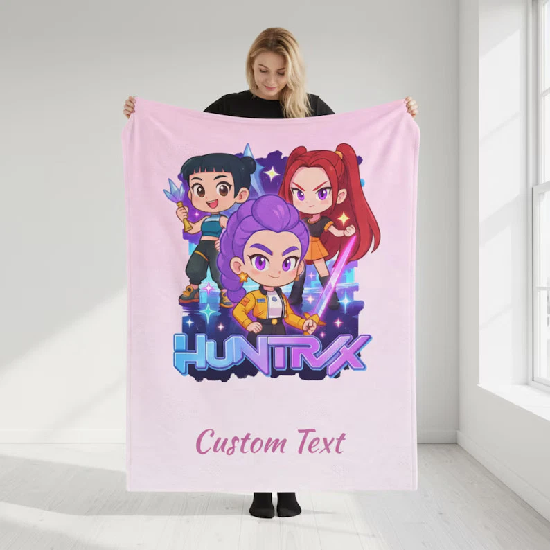 KPop Demon Hunters Blanket: Custom Huntrix Fleece Blanket