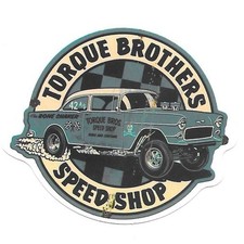 Torque Brothers Speed Shop Vinyl Sticker Die Cut Vintage Gasser Car Decal
