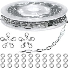 16ft Stainless Steel Paperclip Chain 4mm Silver
