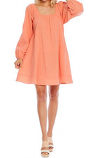 NWT Mud Pie Womens Mud Pie Ryland Women's Tiered Dress - Color Coral - Size L