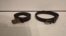 Vintage Aigner Belts. Brn Lther. Set of 2, SZ 26  28 Brass accents and buckles