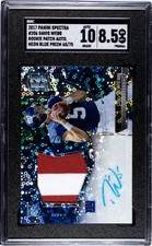Davis Webb #206 2017 Panini Spectra Neon Blue SN/75,RC,MEM SGC 8.5 AUTO 10