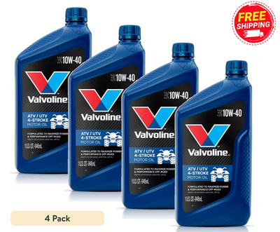 #ad Valvoline 4 Quarts 4 Stroke ATV UTV SAE 10W 40 Motor Oil 817263 4 x 1qt $26.50