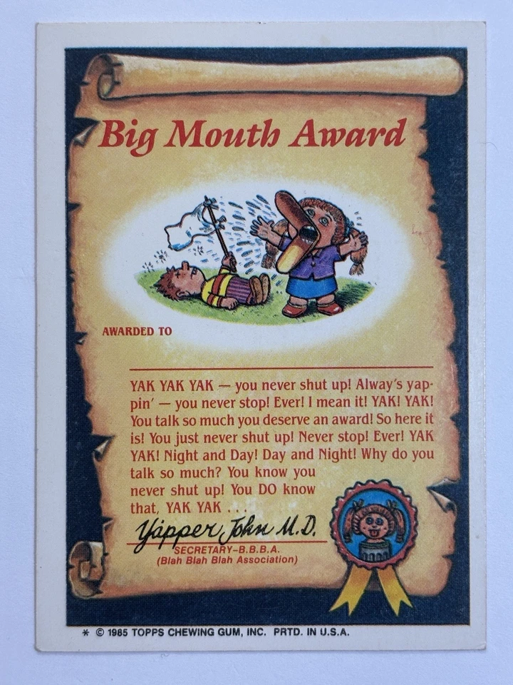 1985 Topps Garbage Pail Kids GPK -Series 2 -Glossy #81a SPLIT KIT (EX) SEE PICS! - Image 2 of 4