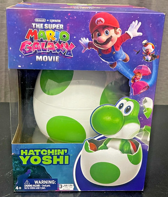 Hatchin' Yoshi 6'' Egg Super Mario Galaxy Movie Interactive Yoshi Figure IN HAND