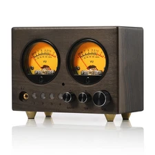 3-Way RCA Stereo Switcher HIFI Audio Preamp Desktop Headphone Amp with VU Meter