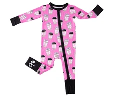 Birdie Bean Maize Bamboo Convertible Romper One Piece Pink Coffee 12-18 Months