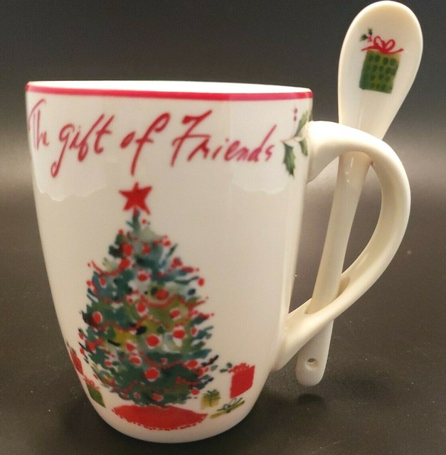 Lenox Christmas Coffee Tea Mug Cup w Spoon Gift of Friends Joy of