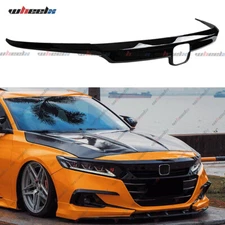FOR 2021-2022 HONDA ACCORD GLOSS BLACK FRONT GRILL GARNISH TRIM + EYELID COVER