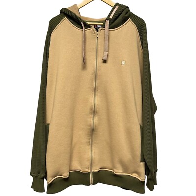 Vintage Y2K 2000s Southpole Authentic Green Beige Zip Hoodie