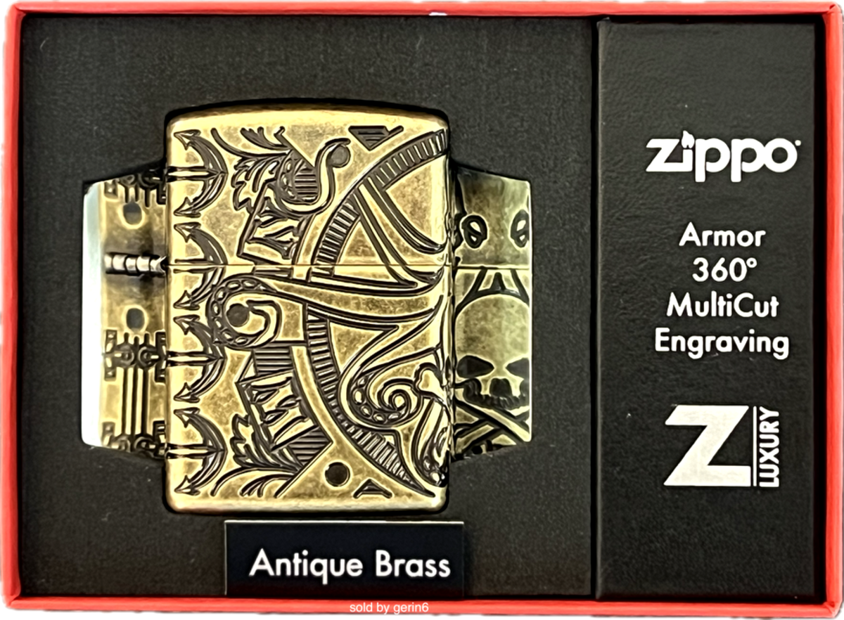 Zippo Armor Windproof Deep Carved Nautical Designed Lighter