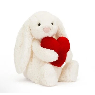 MARKENLOS 27CM Personalisierte Bashful Red Love Heart Bunny Puppe, Jelly CCCat für Kinder