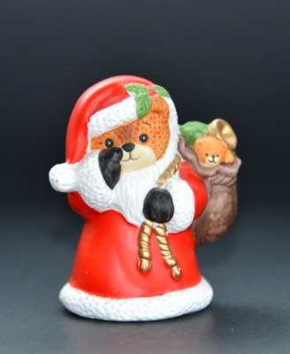 Lucy and Me Bear Enesco Lucy Rigg Santa laying his finger aside of his nose