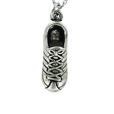 RUNNING SHOE Necklace - Pewter Charm on Cable Chain Track Field Sports Race Run