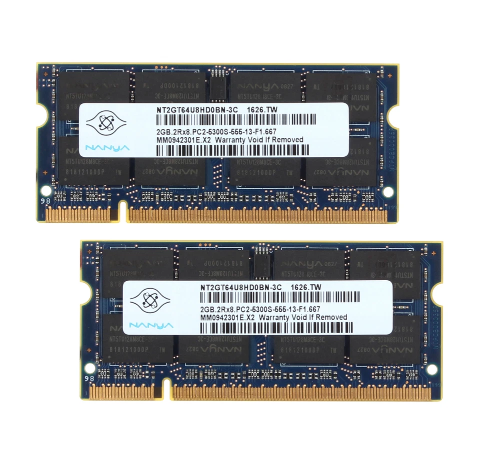Nanya 4GB 2X 2GB PC2-5300 DDR2 667Mhz 200Pin Memory RAM Laptop SO-DIMM 1.8V 4 GB - Image 4 of 4