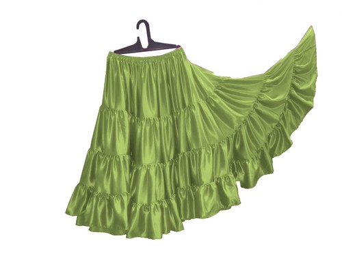 25 Yard 4 Tier skirt Women Belly Dance Color Casual Wear Spinning skirt S20 - Picture 33 of 46