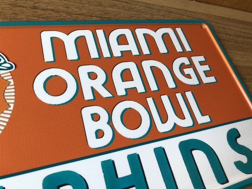 Metal sign Miami Dolphins vintage Miami Dolphins wall art ORANGE BOWL stadium - Picture 5 of 13