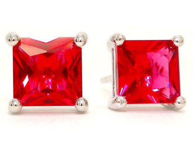 Rote Feuer Prinzessin Ohrstecker Rubin Art Edelstein Ohrringe 925 Silber Schwarz Ohrringe Geschenkbox