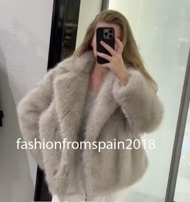 再入荷なし　carla カーラ　fluffy jacket ZARA NEW WOMAN SHORT ZW COLLECTION FAUX FUR JACKET TAUPE