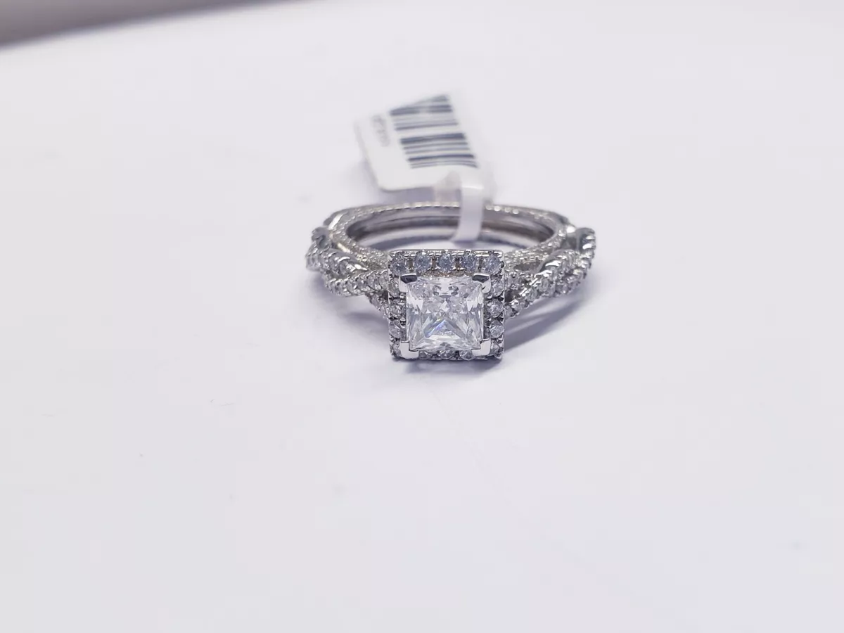 White sapphire princess shop cut engagement rings