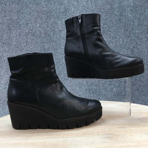 Gabor Boots Womens 5.5 Utopia Wedge Heels Ankle Booties 93780 Black Leather  Zip | eBay
