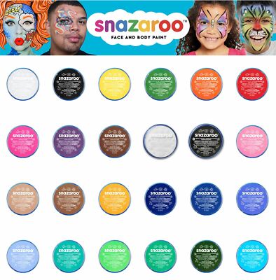 Snazaroo Face Paint & Body Make Up - All Classic Colours - Fancy Dress 18ml