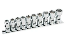 Powerbuilt 10 Piece 3/8" Dr. Metric Universal Joint Socket Set, 6 Point - 641715