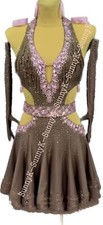 jz Handmade Women Samba costumes Swing Salsa Rumba Latin Dance Dress RHYTHM