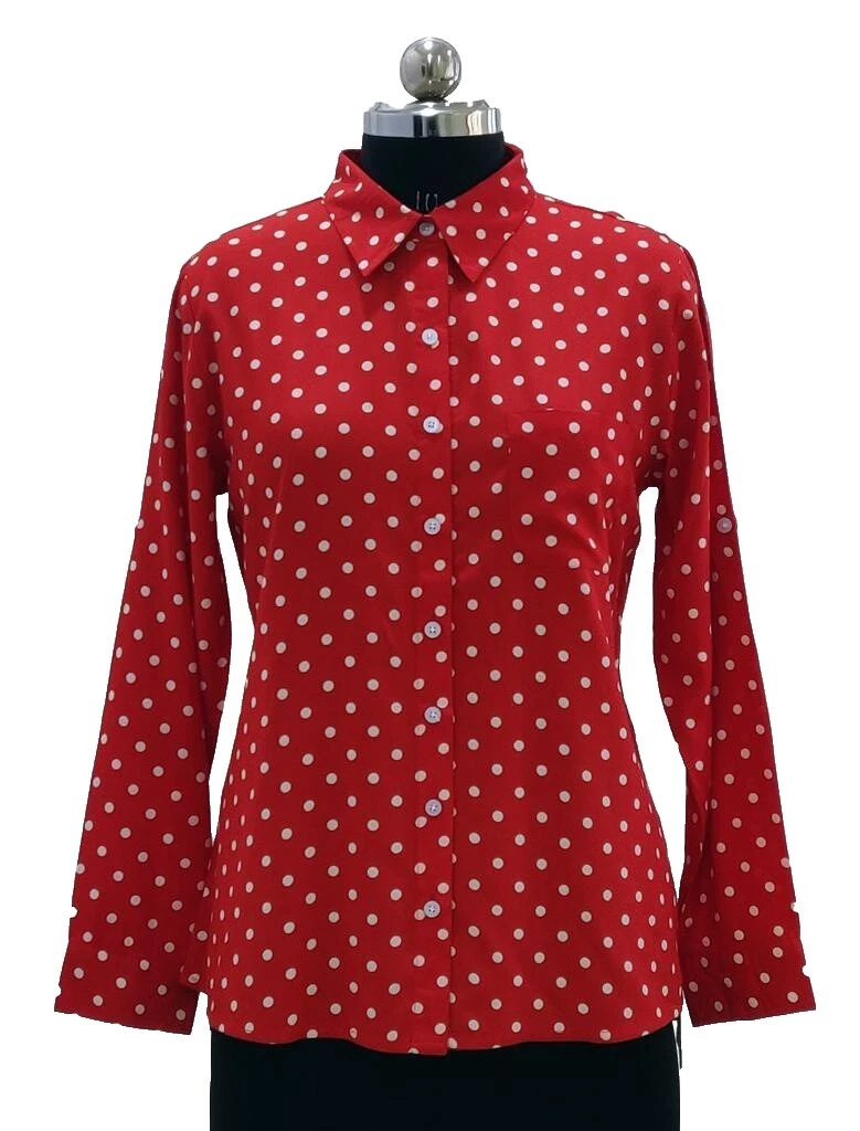 Polka Dot Long Sleeve Tops for Women
