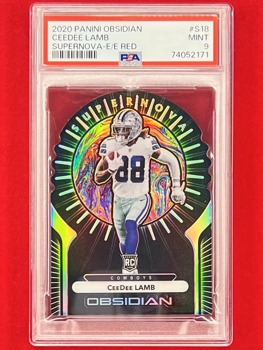 CeeDee Lamb Panini Obsidian Supernova #S18 Electric Etch-Red