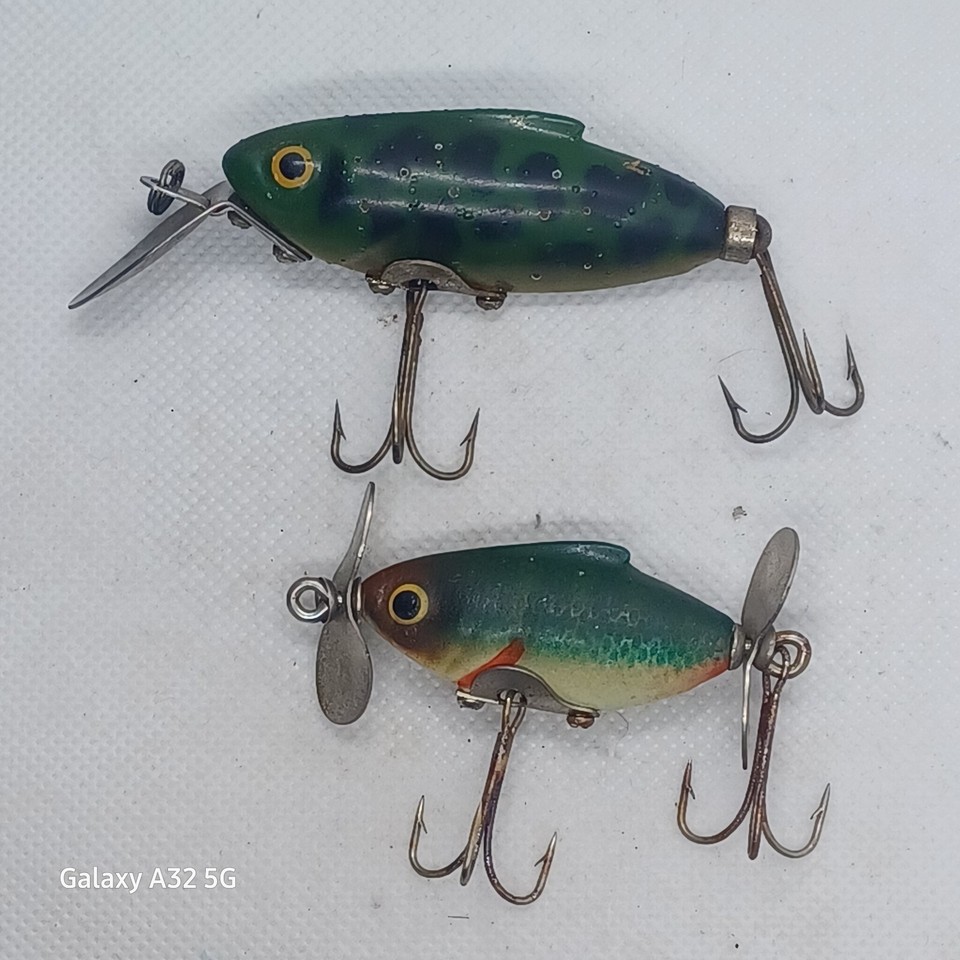 Woods Mfg Dipsy Doodle Vintage Fishing Lures Lot Frog Color Crankbait