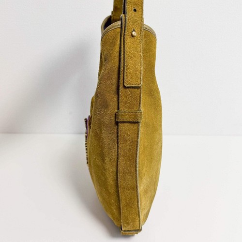 SAINT LAURENT Saint Laurent Paris Green Suede Small Mombasa Hobo Shoulder Bag - 第 5/20 張圖片