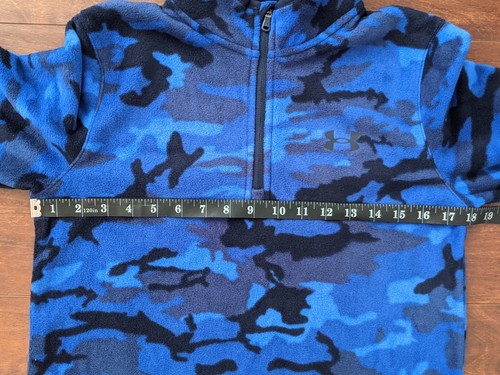 NWT $44 Boys' UA Camo Fleece ¼ Zip Pullover Jacket Size YLG Midnight Navy Blue - Picture 20 of 23