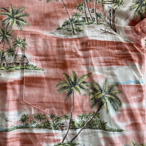 Camicia vintage Royal Creations Hawaiian Camp da uomo taglia 2XL rossa 100% cotone palme - Foto 6 di 8