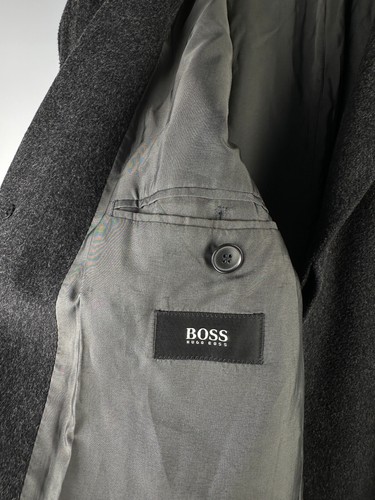 Hugo Boss Mens Wool Cashmere Button Casual Long Coat Size L - Picture 14 of 16