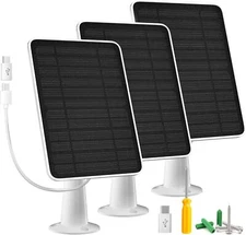 Solar Panel Charger Arlo Essential Camera 5W IP65 Waterproof 10ft Cable 3 Pack