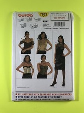 Burda 7982 Bustier Top Corset Camisole Sizes 6 8 10 12 14 16 18 20 UNCUT Pattern