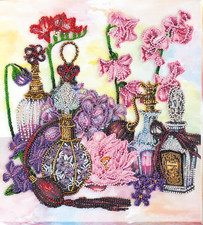 Flowers Floral trail Bead Embroidery Kit   DIY Beaded Home Decor Wall Art