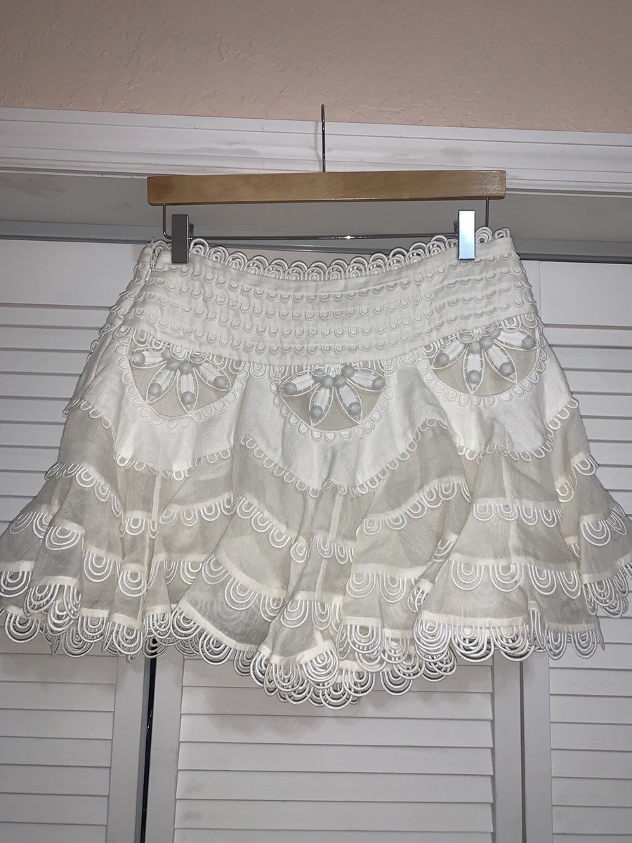 Zimmermann Whitewave Doily Ruffle Skirt 1 | eBay