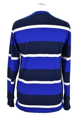 RALPH LAUREN Polo Blue Sports Top Size L Boys 14-16 Rugby Jumper Striped Cotton - Picture 2 of 4