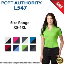 Port Authority Womens Silk Touch Performance Colorblock Stripe Polo L547